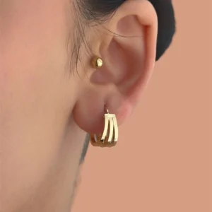 گوشواره سه لایه حلقه ای