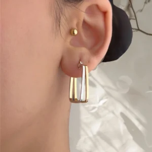 گوشواره دوقلو مربعی بزرگ